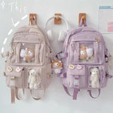 Large-capacity Women Multi-Pocket Backpack School Bag Female Girl Laptop Book