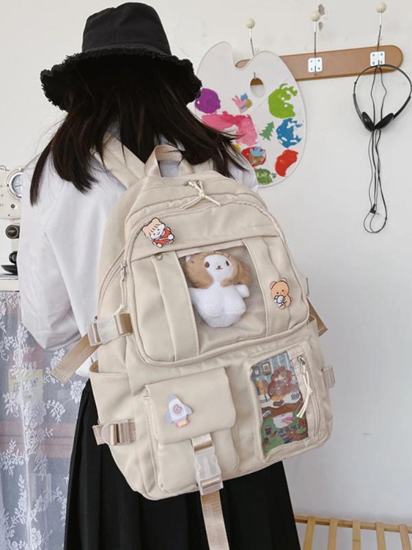 Large-capacity Women Multi-Pocket Backpack School Bag Female Girl Laptop Book