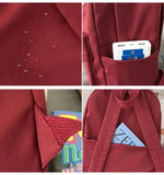 Harajuku School Backpack for Women, Solid Teenage Girl College Bag