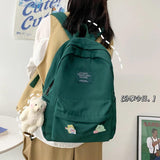 Harajuku School Backpack for Women, Solid Teenage Girl College Bag