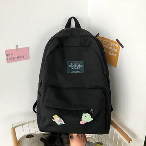 Harajuku School Backpack for Women, Solid Teenage Girl College Bag