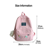 Harajuku School Backpack for Women, Solid Teenage Girl College Bag