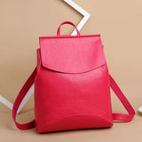High Youth Leather Women Backpack for Teenage Girls