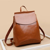High Youth Leather Women Backpack for Teenage Girls