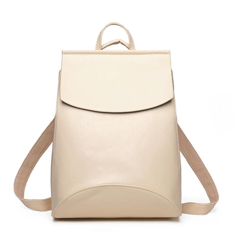 High Youth Leather Women Backpack for Teenage Girls