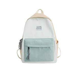 Ladies Contrast Preppy Style Backpack for Teenage Girl