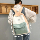 Ladies Contrast Preppy Style Backpack for Teenage Girl