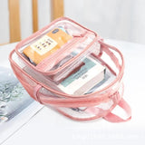 Clear PVC Backpack Transparent School Bags Men Women Shoulder Handbags Rucksack
