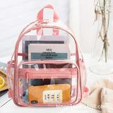 Clear PVC Backpack Transparent School Bags Men Women Shoulder Handbags Rucksack