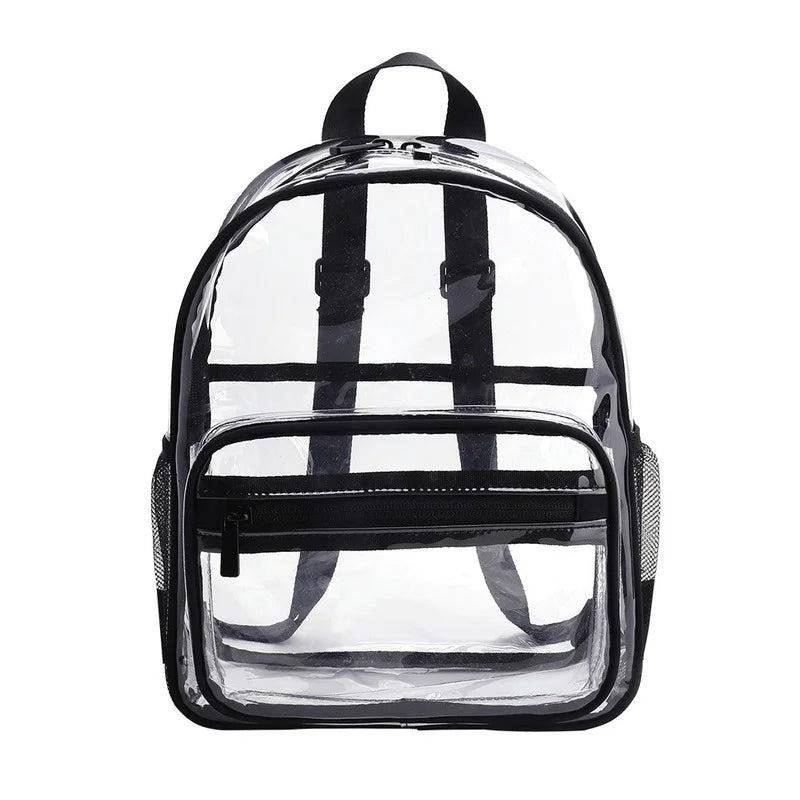 Clear PVC Backpack Transparent School Bags Men Women Shoulder Handbags Rucksack