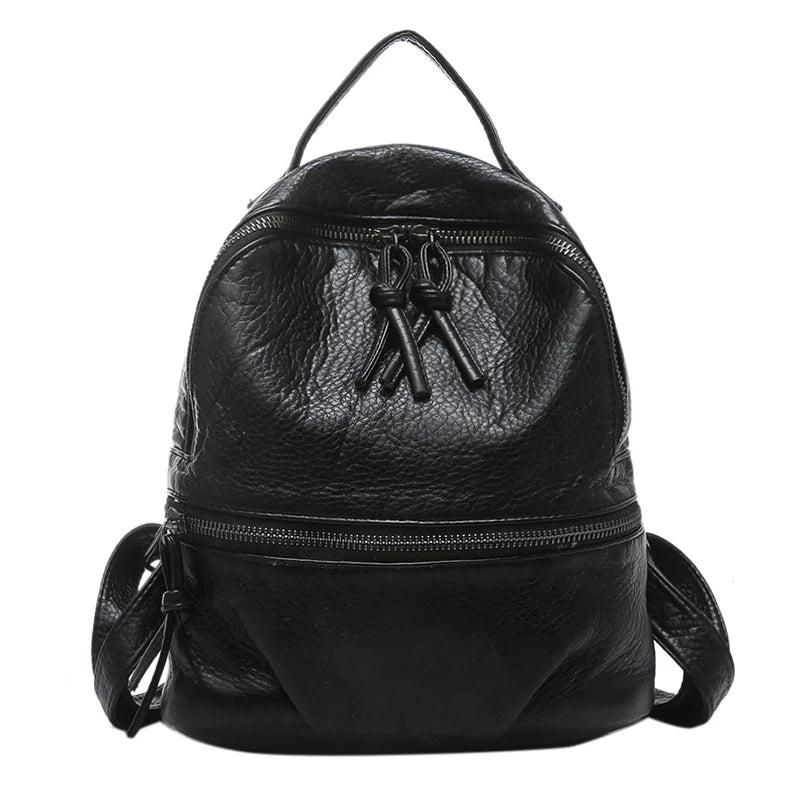 Soft Washed Leather Women Backpacks Small Backpacks for Teenage Girls Schoolbag