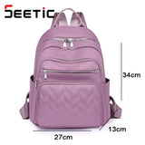 Waterproof Oxford Backpack for Women School Travel Bag