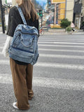 Denim Women Backpack Retro Travel Bagpack Large Capacity