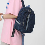 Denim Women's Backpack Bucket School Bag Travel Bag Backpack Bags