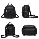 Soft Leather Backpack Female High Travel School Backpack for Girls