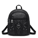 Soft Leather Backpack Female High Travel School Backpack for Girls