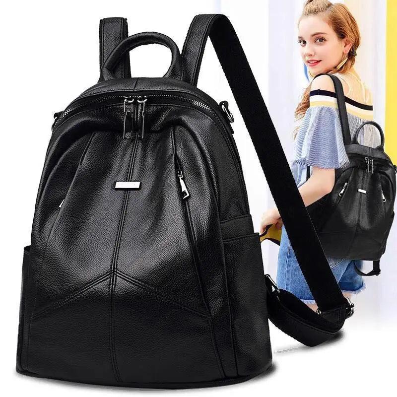 Women's Leather Backpack Casual School Bags for Teenage Girls
