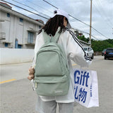 Candy Double Zipper Women Backpack High Waterproof Nylon School Bag