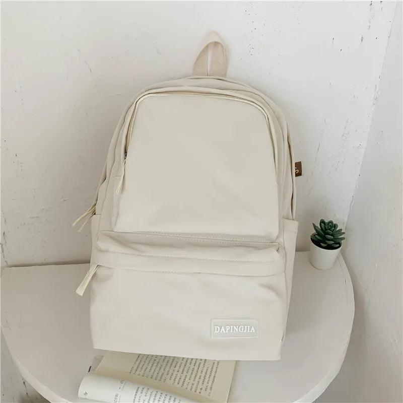 Candy Double Zipper Women Backpack High Waterproof Nylon School Bag