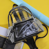 Women Clear PVC Backpack Travel School Bookbag Teen Girls