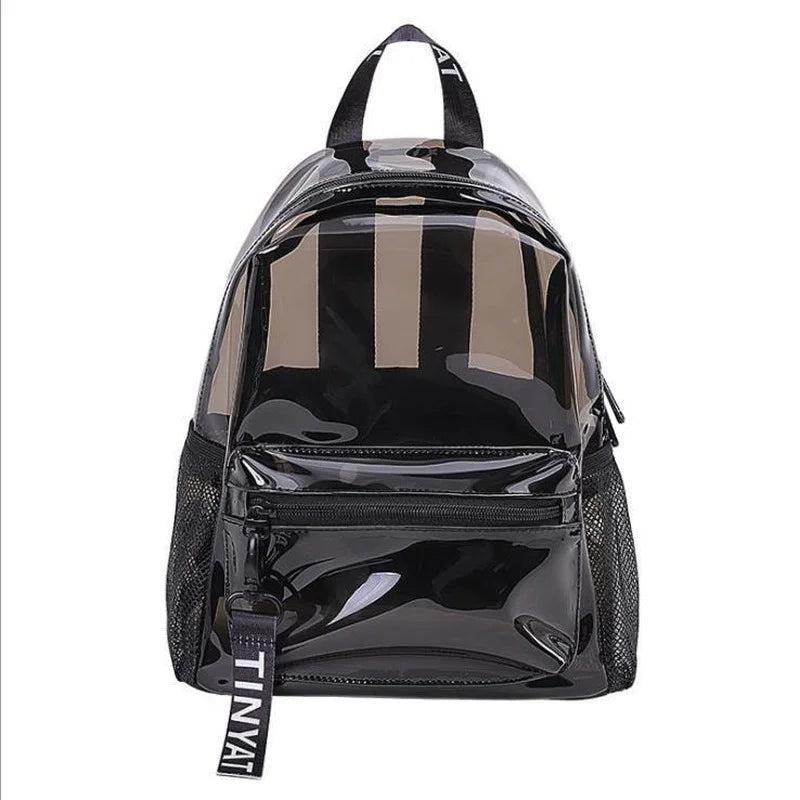 Women Clear PVC Backpack Travel School Bookbag Teen Girls