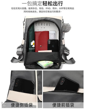 Women Oxford Cloth Backpack Shoulder Bag Crossbody Travel Handbag