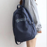 Nylon Backpack Women Harajuku Large Capacity School Bag Waterproof