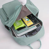 Solid Women's Backpack Large Capacity Nylon Cloth Girls Schoolbag