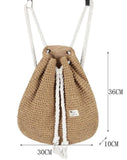 Straw Weaved Backpack Rucksack for Girls Travel Beach Bags Women