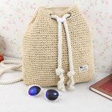 Straw Weaved Backpack Rucksack for Girls Travel Beach Bags Women