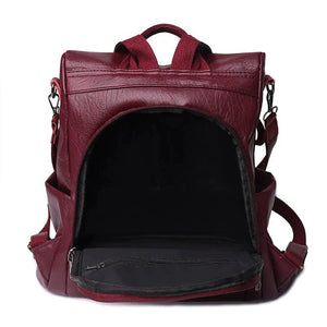 Waterproof Anti-theft Leather Backpack for Women Girls
