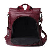 Waterproof Anti-theft Leather Backpack for Women Girls