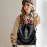 Waterproof Anti-theft Leather Backpack for Women Girls