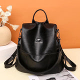 Waterproof Anti-theft Leather Backpack for Women Girls