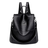 Waterproof Anti-theft Leather Backpack for Women Girls