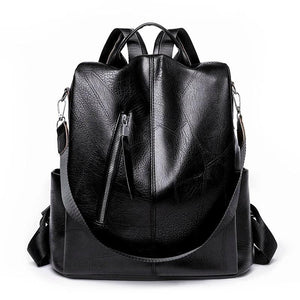 Women Leather Backpacks for Girls Sac A Dos Casual Daypack Vintage Backpack