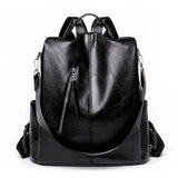 Women Leather Backpacks for Girls Sac A Dos Casual Daypack Vintage Backpack