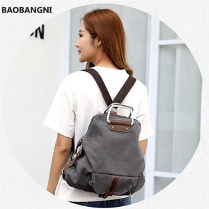 Canvas Backpack For Teen Girls Youth Travel Shoulder Bag Tote School Bag