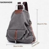 Canvas Backpack For Teen Girls Youth Travel Shoulder Bag Tote School Bag