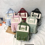 Nylon Backpack Waterproof School Bags for Teenagers Girls Patchwork Backpack