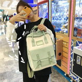 Nylon Backpack Waterproof School Bags for Teenagers Girls Patchwork Backpack