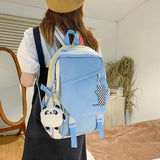 Colorful Striped Women Backpack Waterproof School Bag Travel Rucksack
