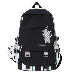 Colorful Striped Women Backpack Waterproof School Bag Travel Rucksack