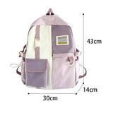 Women School Backpack Girls Student Nylon Bookbag Female Rucksack L
