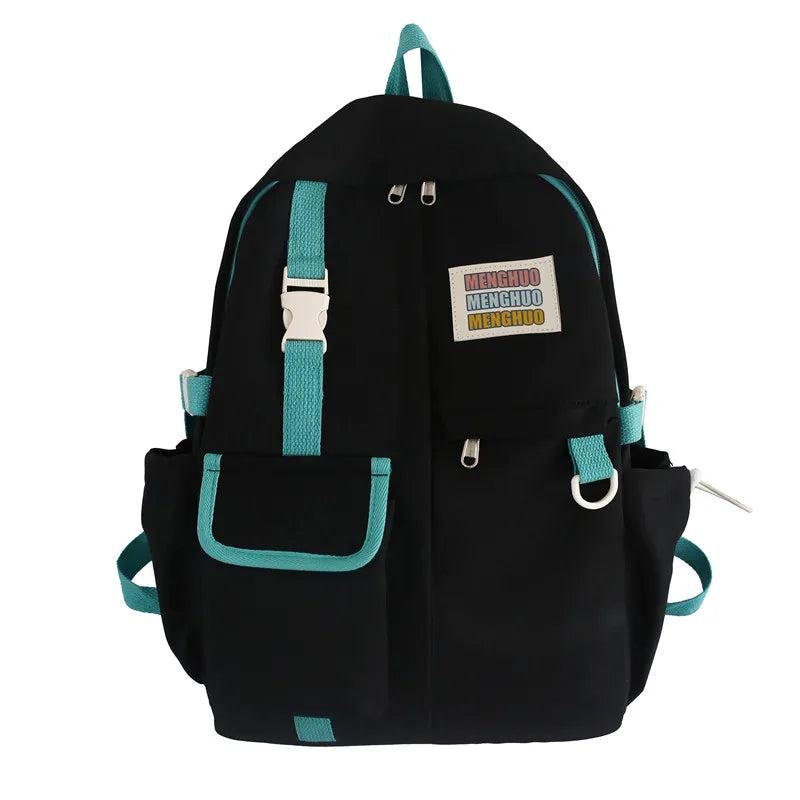 Women School Backpack Girls Student Nylon Bookbag Female Rucksack L