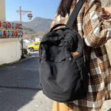 Canvas Rucksack Large Capacity School Bag Unisex Book Bag