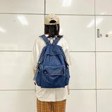 Vintage Style Jeans Backpacks Bags Large Size School Bags Denim Travel Bags Kroe