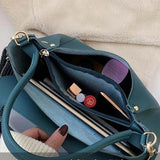 PU Leather Crossbody Bag For Women Solid Shoulder Messenger Bag Lady