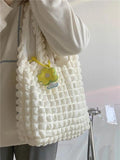 Foufurieux Girl Pleated Bubble Shoulder Bag Large-capacity Armpit Packs