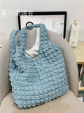 Foufurieux Girl Pleated Bubble Shoulder Bag Large-capacity Armpit Packs
